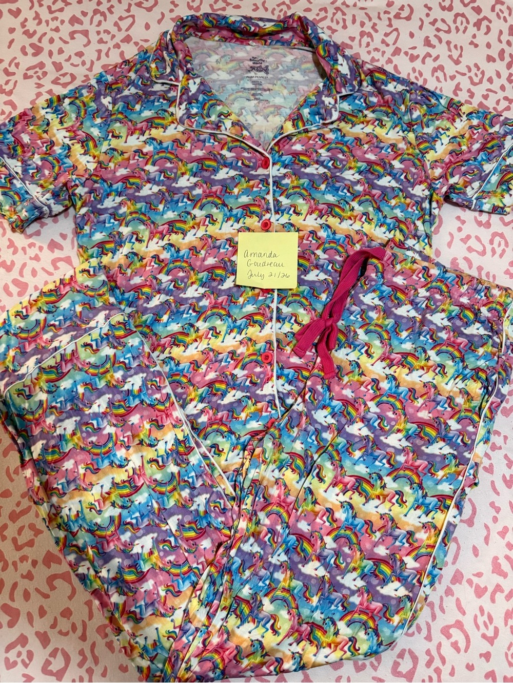 Posh Peanut Lisa Frank Markie Unicorn Pajama Set Sz Medium